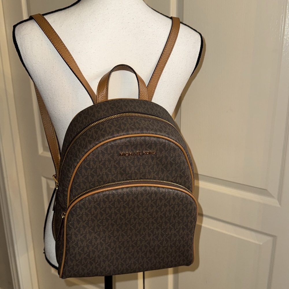 Michael Kors Brown Monogrammed Backpack